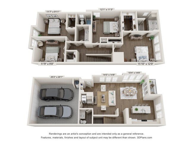 4 Beds • 2 Bath 302B floor plan